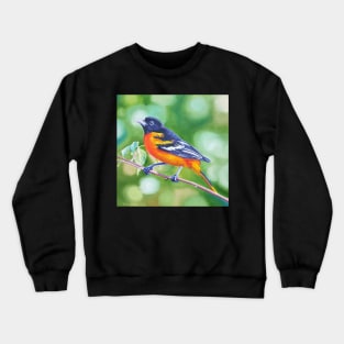 Baltimore Oriole - bird painting Crewneck Sweatshirt